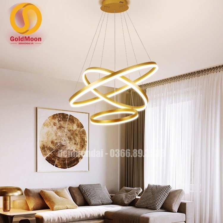 Đ&egrave;n thả 3 v&ograve;ng led, kiểu thi&ecirc;n h&agrave; 33042
