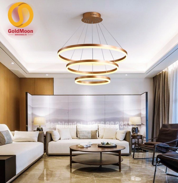Đ&egrave;n thả 3 v&ograve;ng led, kiểu thi&ecirc;n h&agrave; 33042