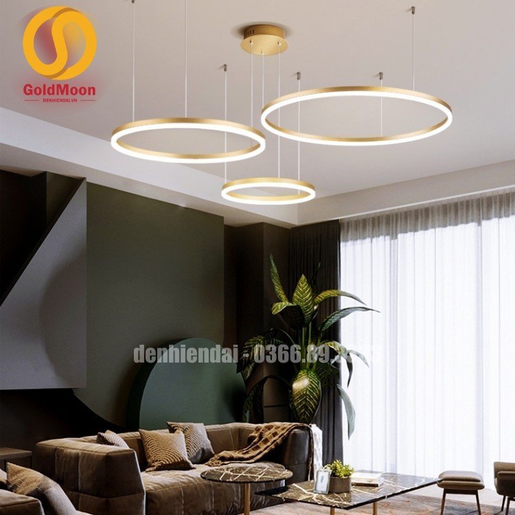 Đ&egrave;n thả 3 v&ograve;ng led, kiểu thi&ecirc;n h&agrave; 33042