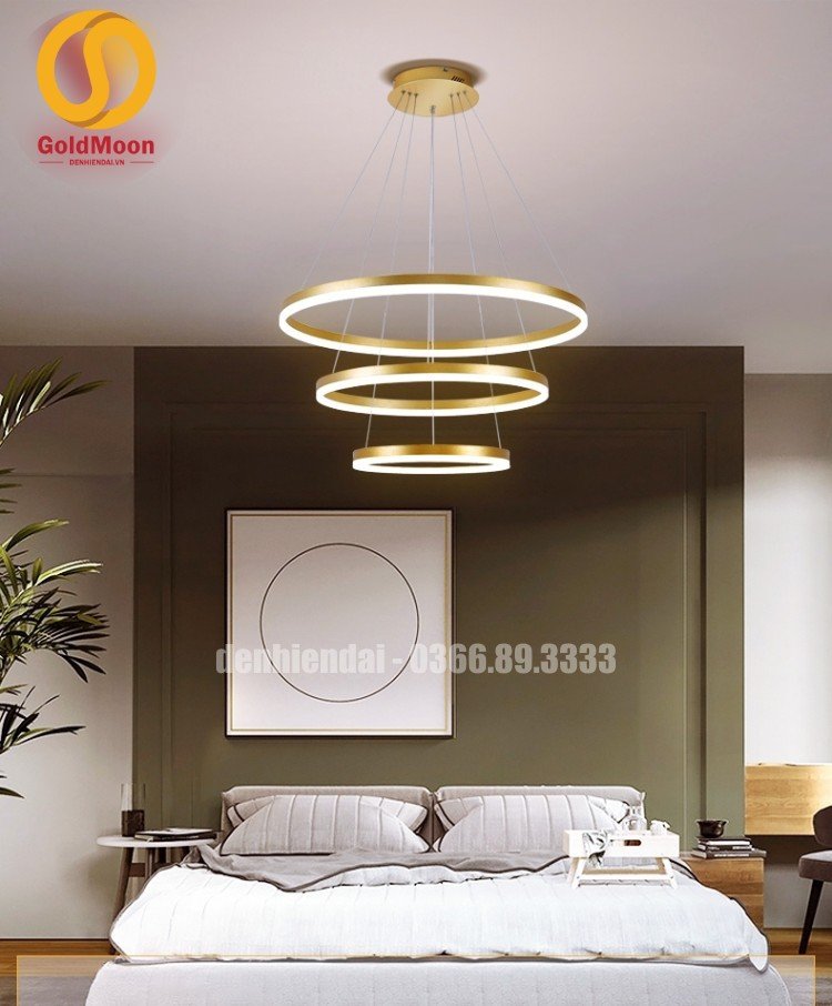 Đ&egrave;n thả 3 v&ograve;ng led, kiểu thi&ecirc;n h&agrave; 33042