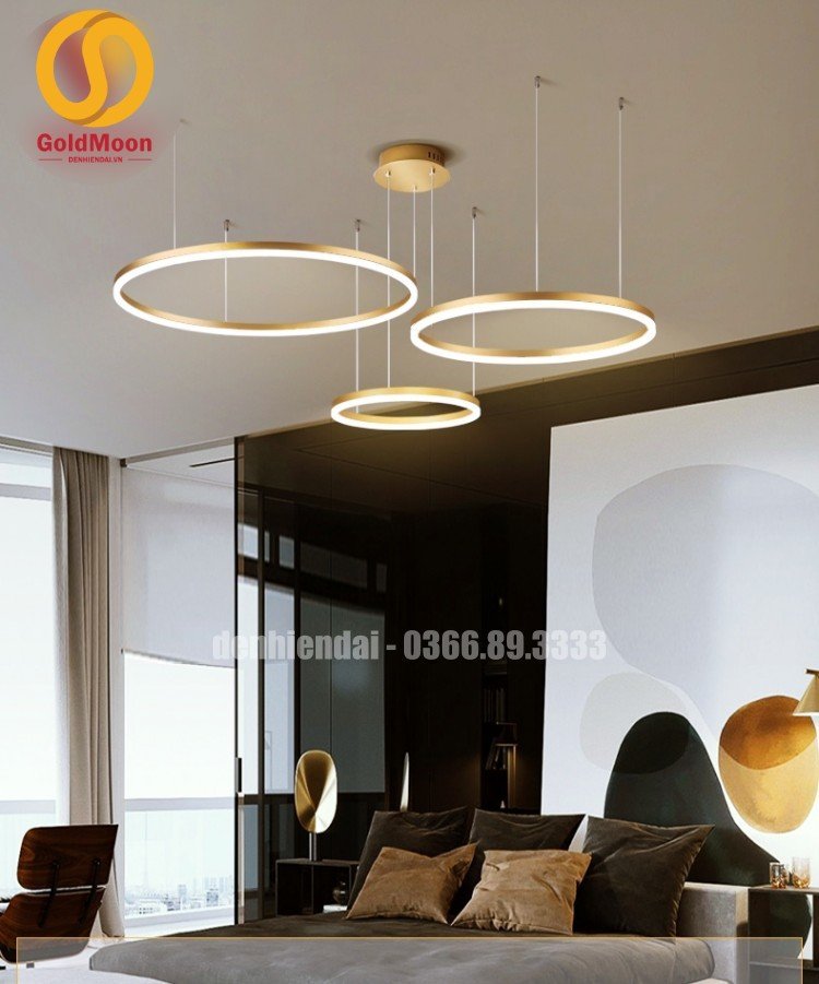 Đ&egrave;n thả 3 v&ograve;ng led, kiểu thi&ecirc;n h&agrave; 33042