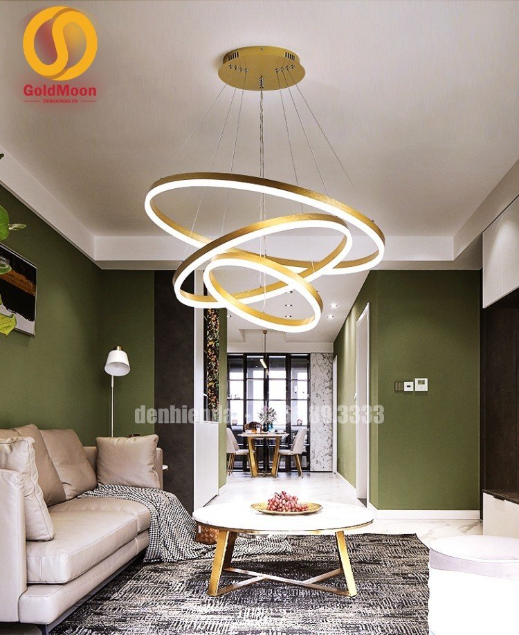 Đ&egrave;n thả 3 v&ograve;ng led, kiểu thi&ecirc;n h&agrave; 33042