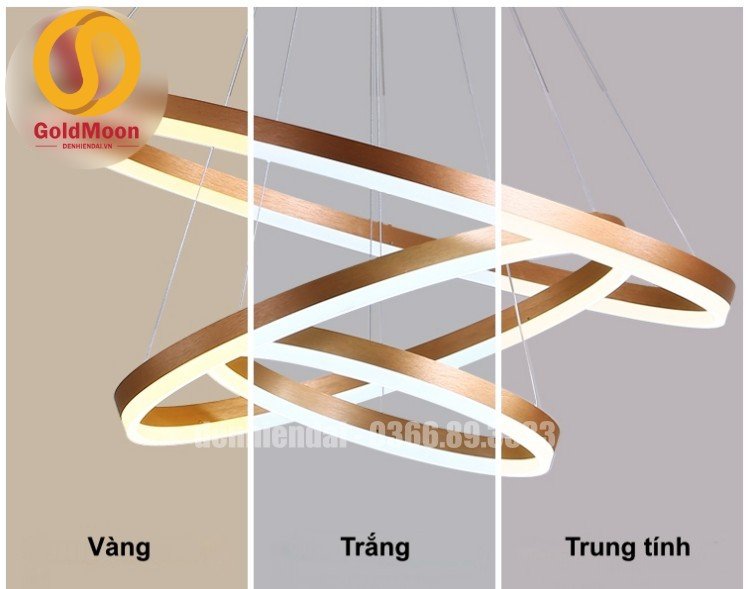 Đ&egrave;n thả 3 v&ograve;ng led, kiểu thi&ecirc;n h&agrave; 33042