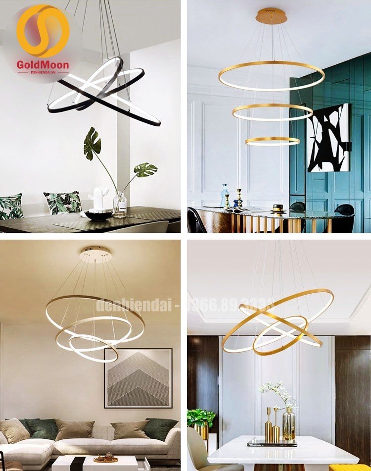 Đ&egrave;n thả 3 v&ograve;ng led, kiểu thi&ecirc;n h&agrave; 3305
