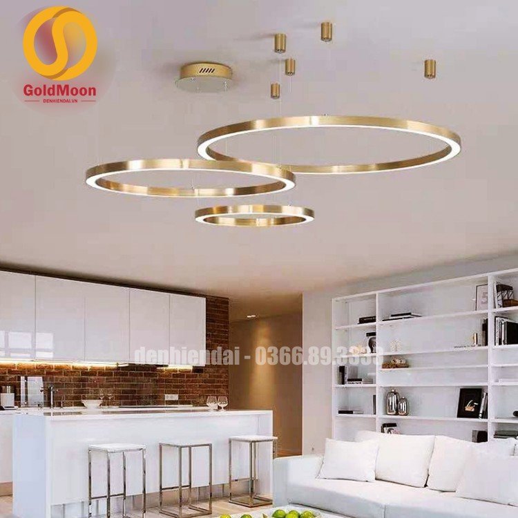 Đ&egrave;n thả 3 v&ograve;ng led, kiểu thi&ecirc;n h&agrave; 3306