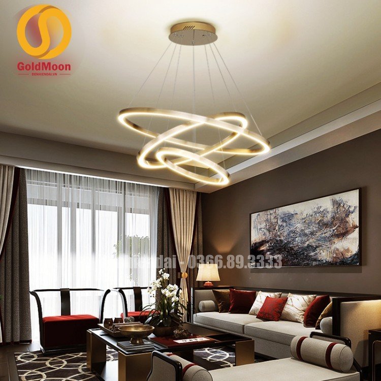 Đ&egrave;n thả 3 v&ograve;ng led, kiểu thi&ecirc;n h&agrave; 3306