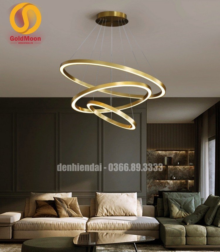 Đ&egrave;n thả 3 v&ograve;ng led, kiểu thi&ecirc;n h&agrave; 3306