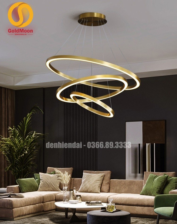 Đ&egrave;n thả 3 v&ograve;ng led, kiểu thi&ecirc;n h&agrave; 3306