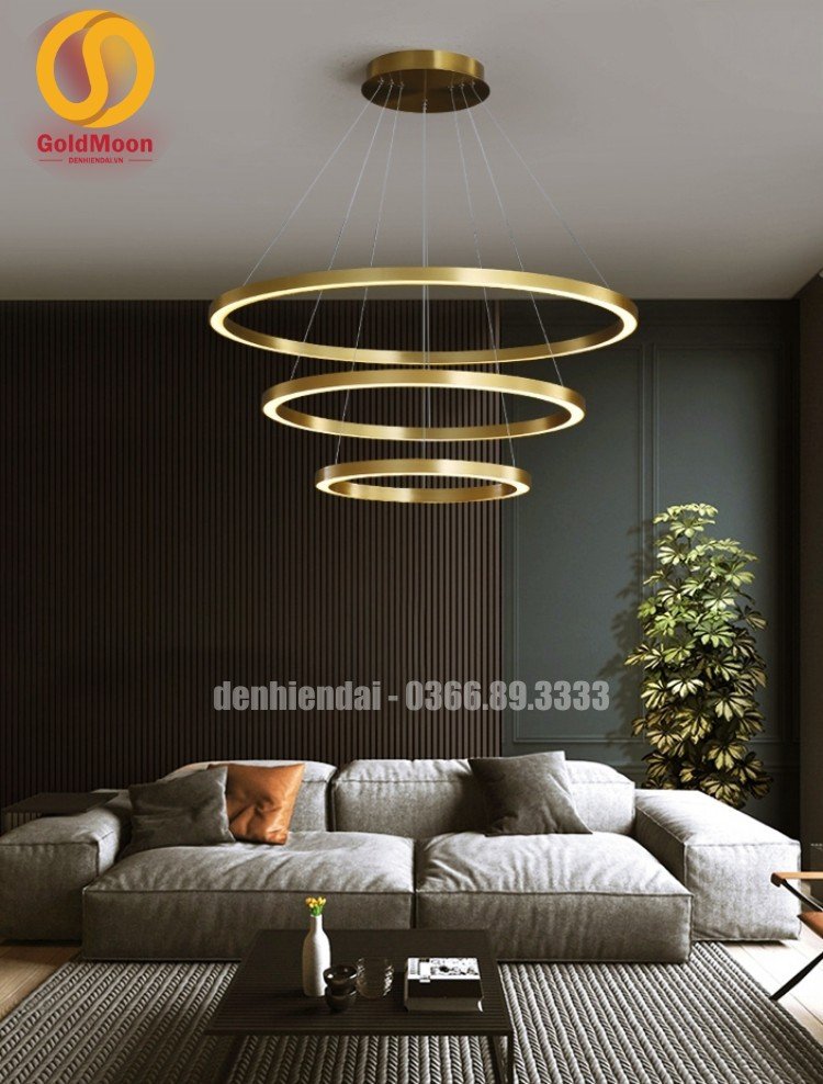 Đ&egrave;n thả 3 v&ograve;ng led, kiểu thi&ecirc;n h&agrave; 3306