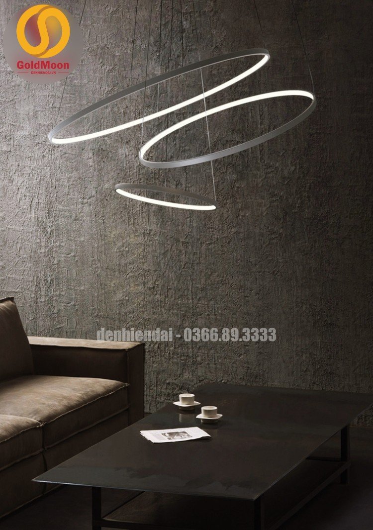 Đ&egrave;n thả 3 v&ograve;ng led, kiểu thi&ecirc;n h&agrave; 3307