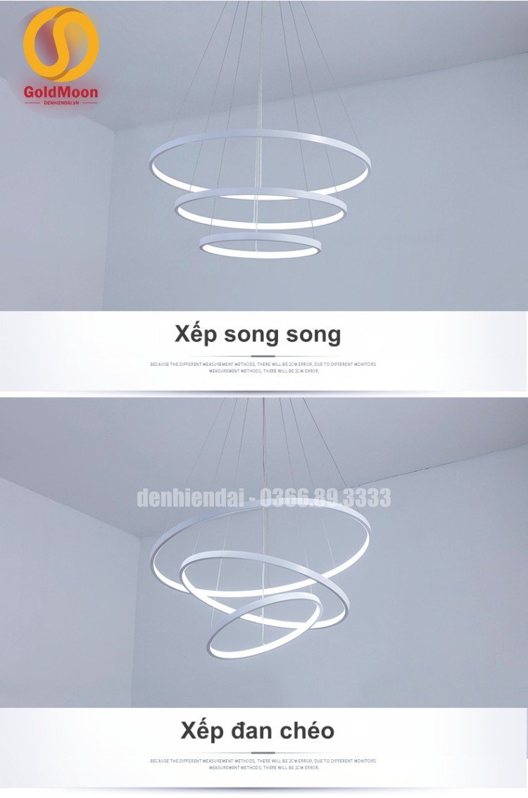 Đ&egrave;n thả 3 v&ograve;ng led, kiểu thi&ecirc;n h&agrave; 3307