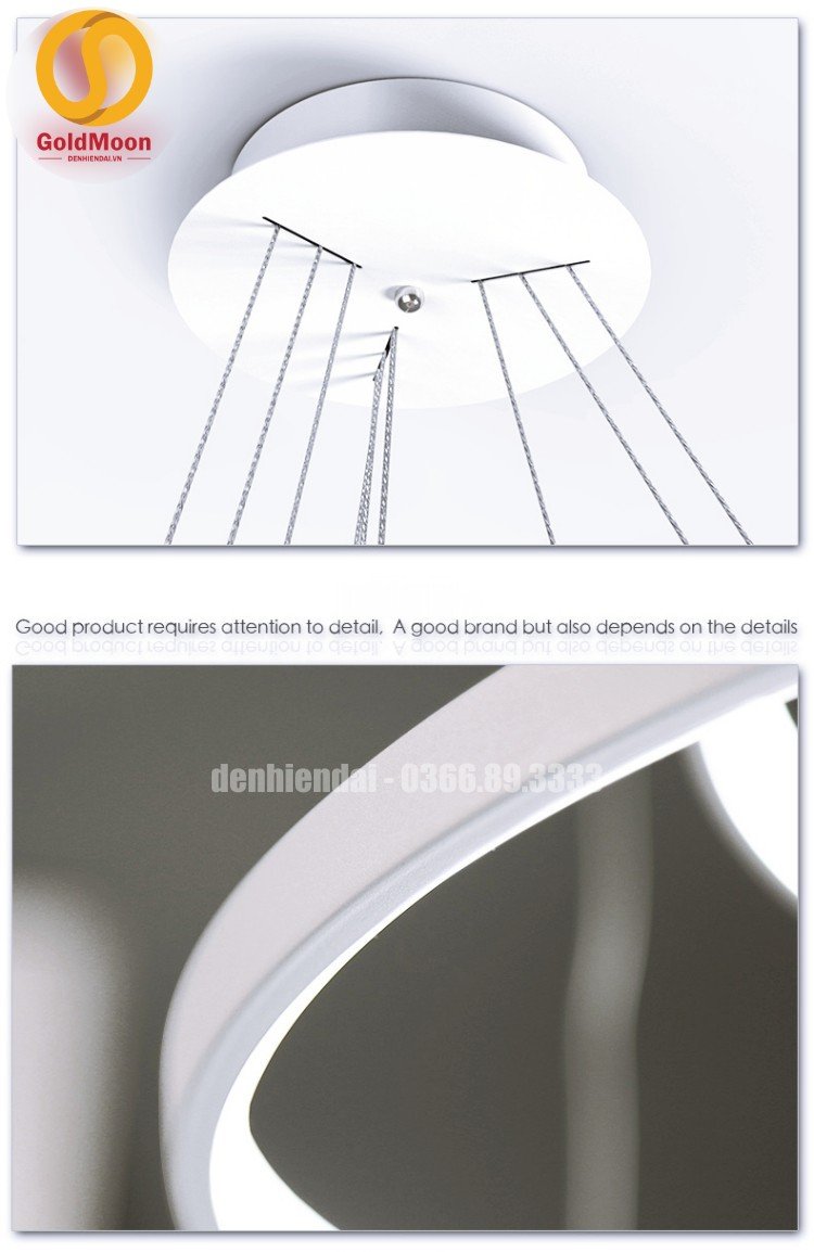 Đ&egrave;n thả 3 v&ograve;ng led, kiểu thi&ecirc;n h&agrave; 3307