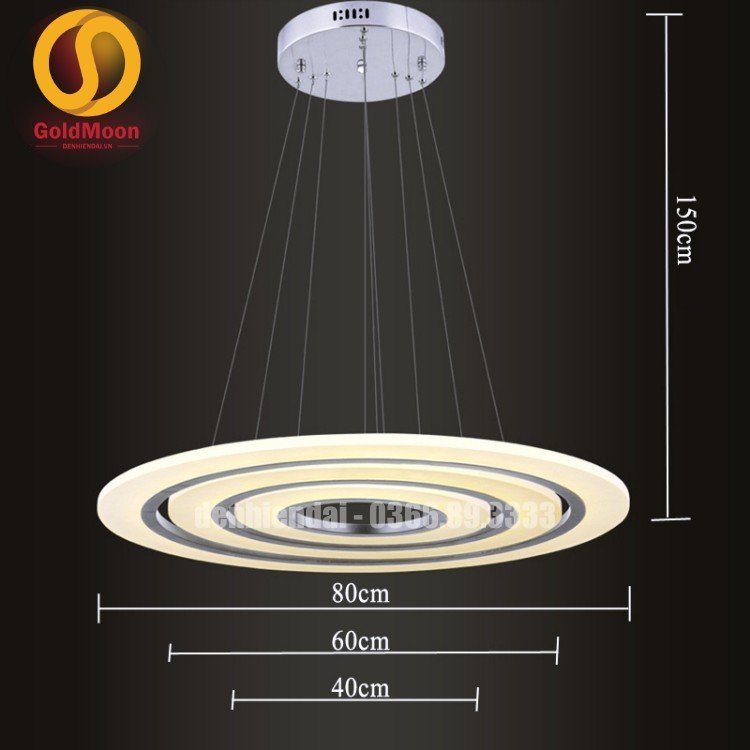 Đ&egrave;n thả 3 v&ograve;ng led, kiểu thi&ecirc;n h&agrave; 3309