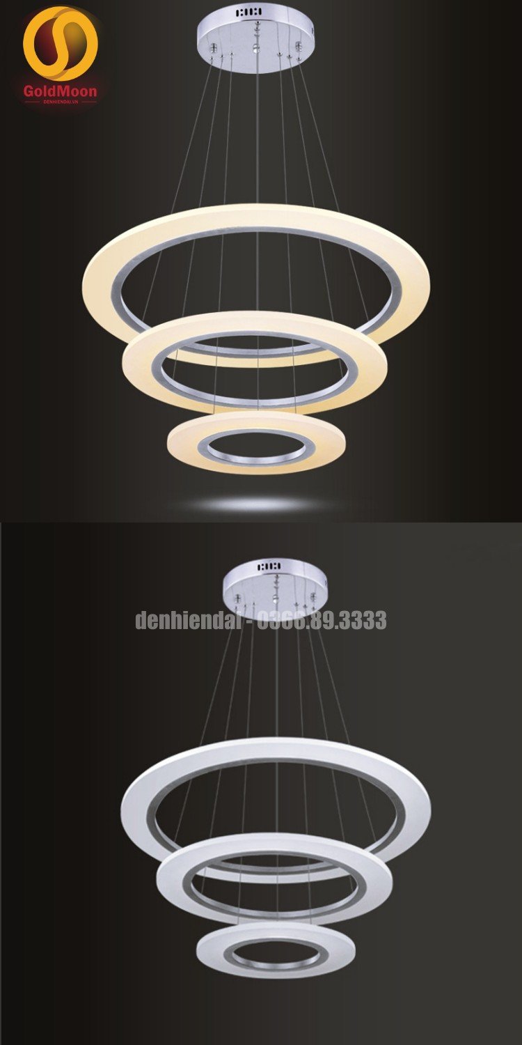 Đ&egrave;n thả 3 v&ograve;ng led, kiểu thi&ecirc;n h&agrave; 3309
