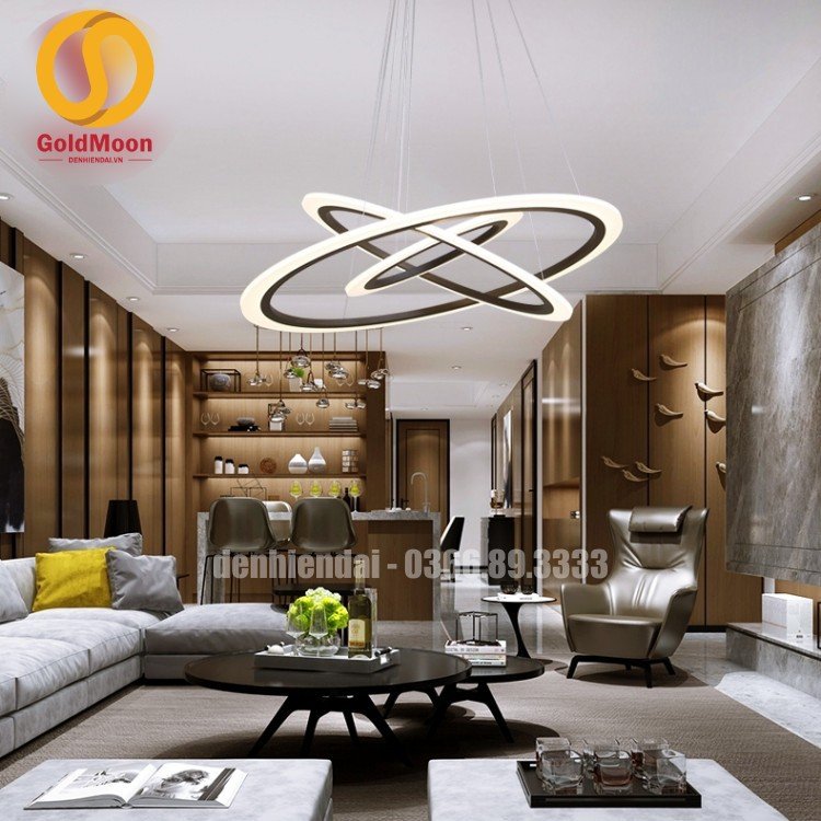 Đ&egrave;n thả 3 v&ograve;ng led, kiểu thi&ecirc;n h&agrave; 3310