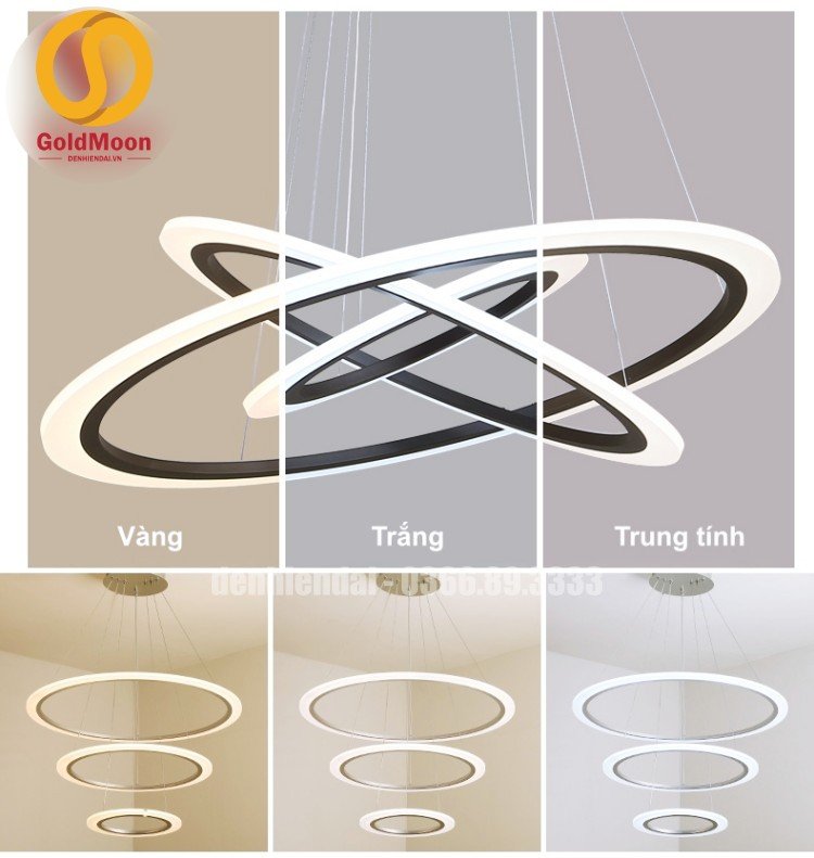 Đ&egrave;n thả 3 v&ograve;ng led, kiểu thi&ecirc;n h&agrave; 3310