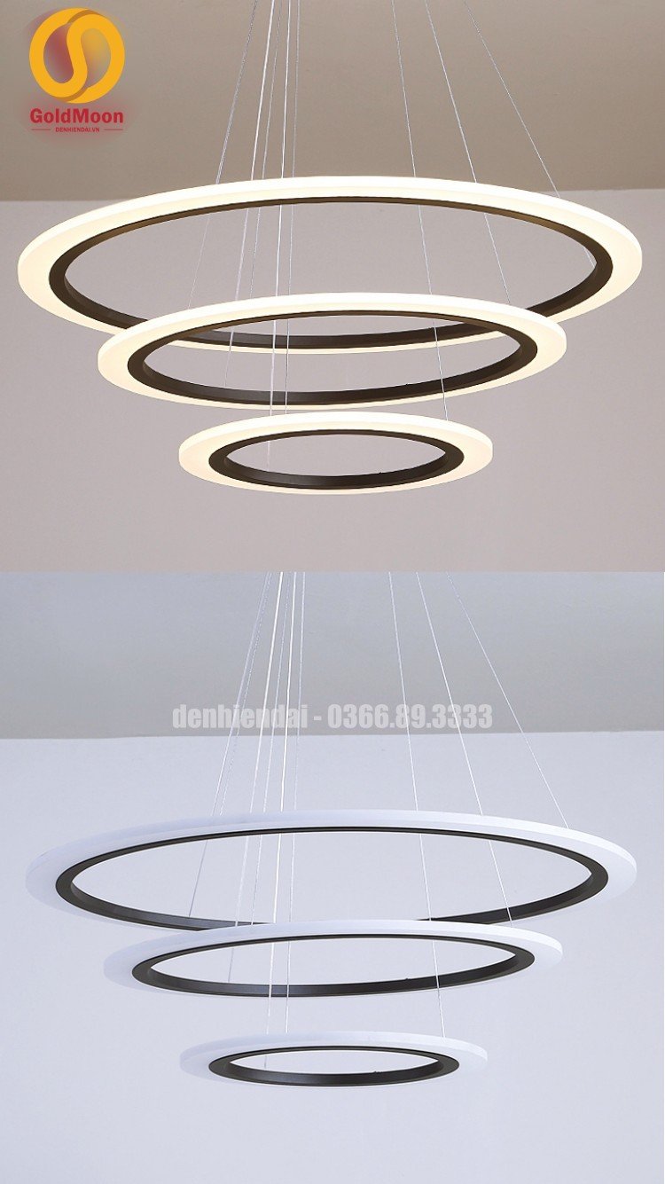 Đ&egrave;n thả 3 v&ograve;ng led, kiểu thi&ecirc;n h&agrave; 3310