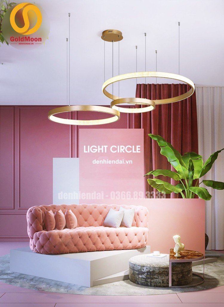 Đ&egrave;n thả 3 v&ograve;ng led, kiểu thi&ecirc;n h&agrave; 3311