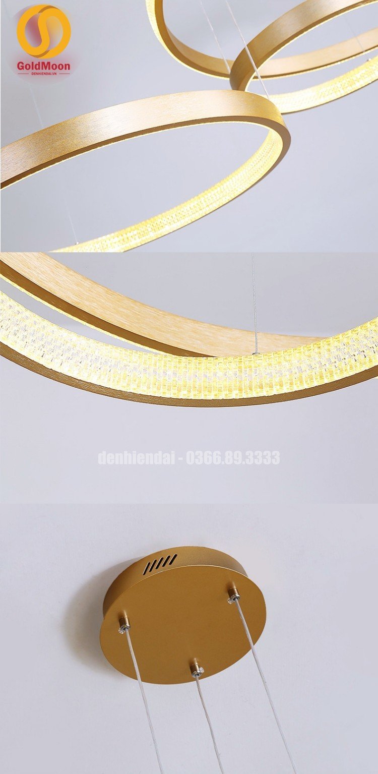 Đ&egrave;n thả 3 v&ograve;ng led, kiểu thi&ecirc;n h&agrave; 3311