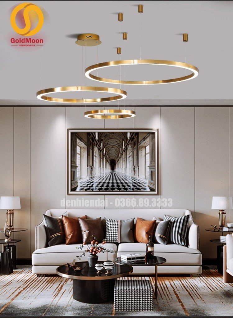 Đ&egrave;n thả 3 v&ograve;ng led, kiểu thi&ecirc;n h&agrave; 3312