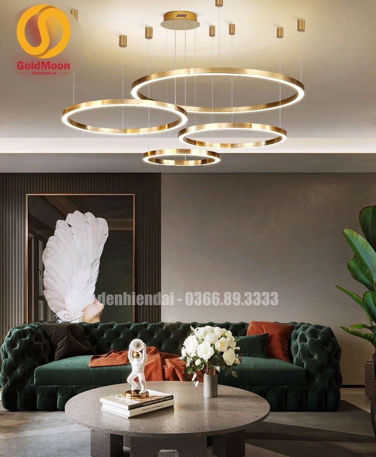 Đ&egrave;n thả 3 v&ograve;ng led, kiểu thi&ecirc;n h&agrave; 3412