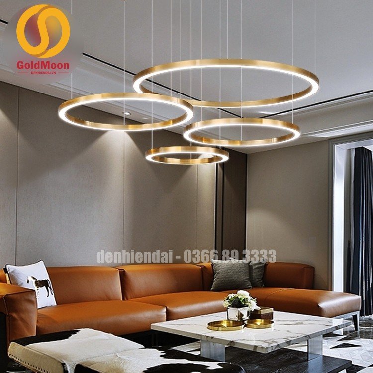 Đ&egrave;n thả 3 v&ograve;ng led, kiểu thi&ecirc;n h&agrave; 3412