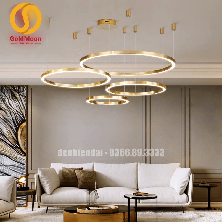 Đ&egrave;n thả 3 v&ograve;ng led, kiểu thi&ecirc;n h&agrave; 3412