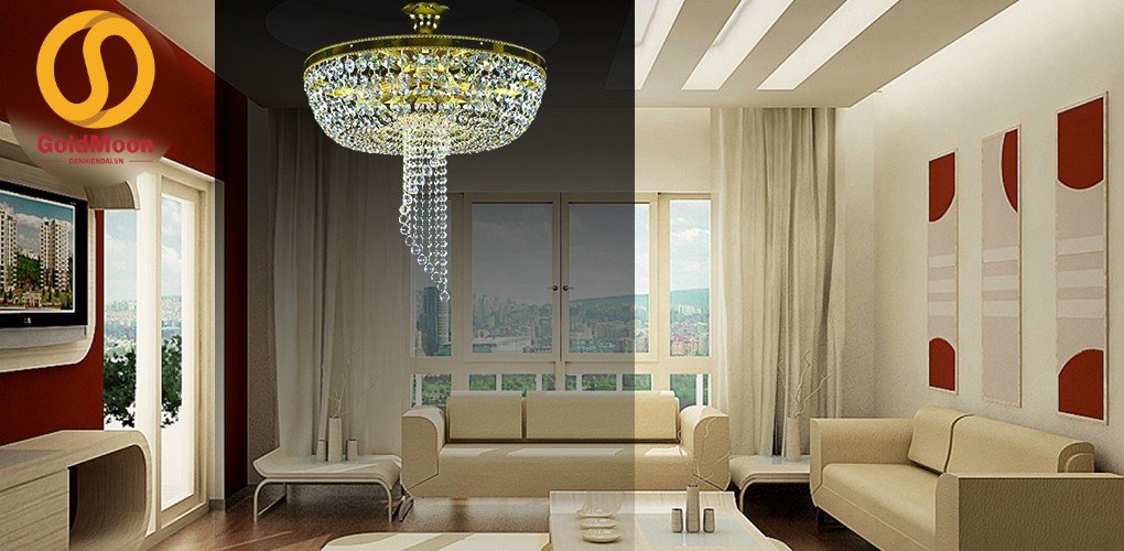 Đèn chùm đẹp cho phòng khách căn hộ chung cư Den chum dep cho phong khach can ho chung cu 2 Đèn chùm đẹp cho phòng khách căn hộ chung cư