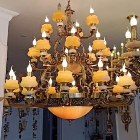 Đèn chùm đồng đá 8218T24 2