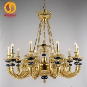 Đèn chùm đồng đá 8086T10 1