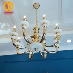 Đèn chùm đồng đá 8163T8 1