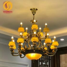 Đèn chùm đồng đá 8220T15 1