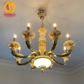 Đèn chùm đồng đá 8235T8 1