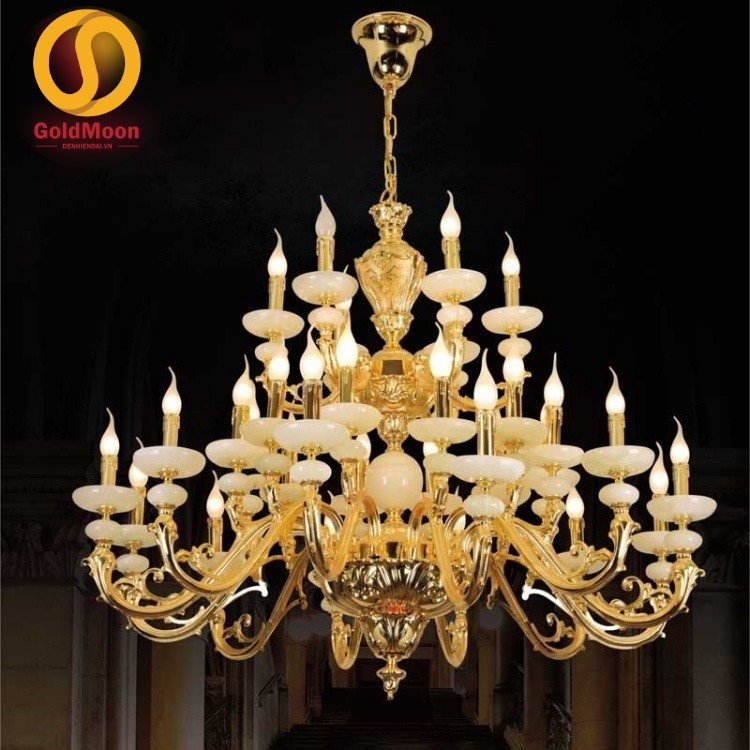 Đ&egrave;n ch&ugrave;m đồng, chao đ&aacute; tự nhi&ecirc;n cao cấp, trang tr&iacute; ph&ograve;ng kh&aacute;ch 8245T30