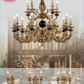 Đèn chùm đồng đá 8253T15 2