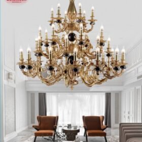 Đèn chùm đồng đá 8253T38 2