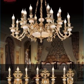 Đèn chùm đồng đá 8273T16 2