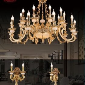 Đèn chùm đồng đá 8273T20 2