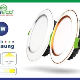 Đèn Led Âm Trần Mặt Cong Đổi Màu 9W/90 1