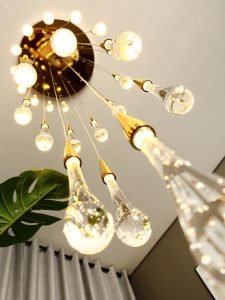 Một số kiểu đèn thả pha lê phòng khách hấp dẫn nhất Mot so kieu den tha pha le phong khach hap dan nhat 1 1