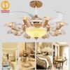 Quạt trần đèn chùm giấu cánh GM333T 4
