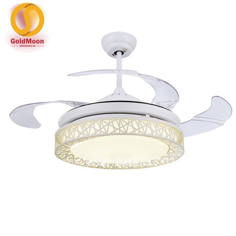 Quạt trần đèn thu cánh 42210 Quat tran den hien dai chung cu tan co dien 40 Quạt trần đèn thu cánh 42210