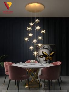 Tổng hợp 5 mẫu đèn thả thông tầng cầu thang Hot nhất năm Tong hop 5 mau den tha thong tang cau thang hot nhat nam 1