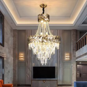 Đèn thả thông tầng pha lê cao cấp GMT88450 - ø600 x H900 Den tha thong tang pha le cao cap gmt88450 001